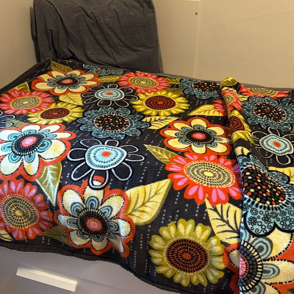 Vera Bradley Fleece Blanket Flower Shower